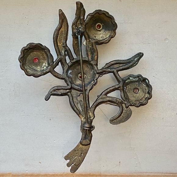 Vintage floral pin - Picture 4 of 10